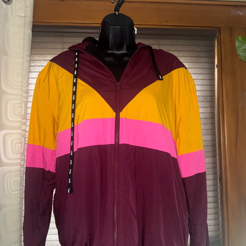 PINK Victoria's Secret Colorblock Teddy Jacket